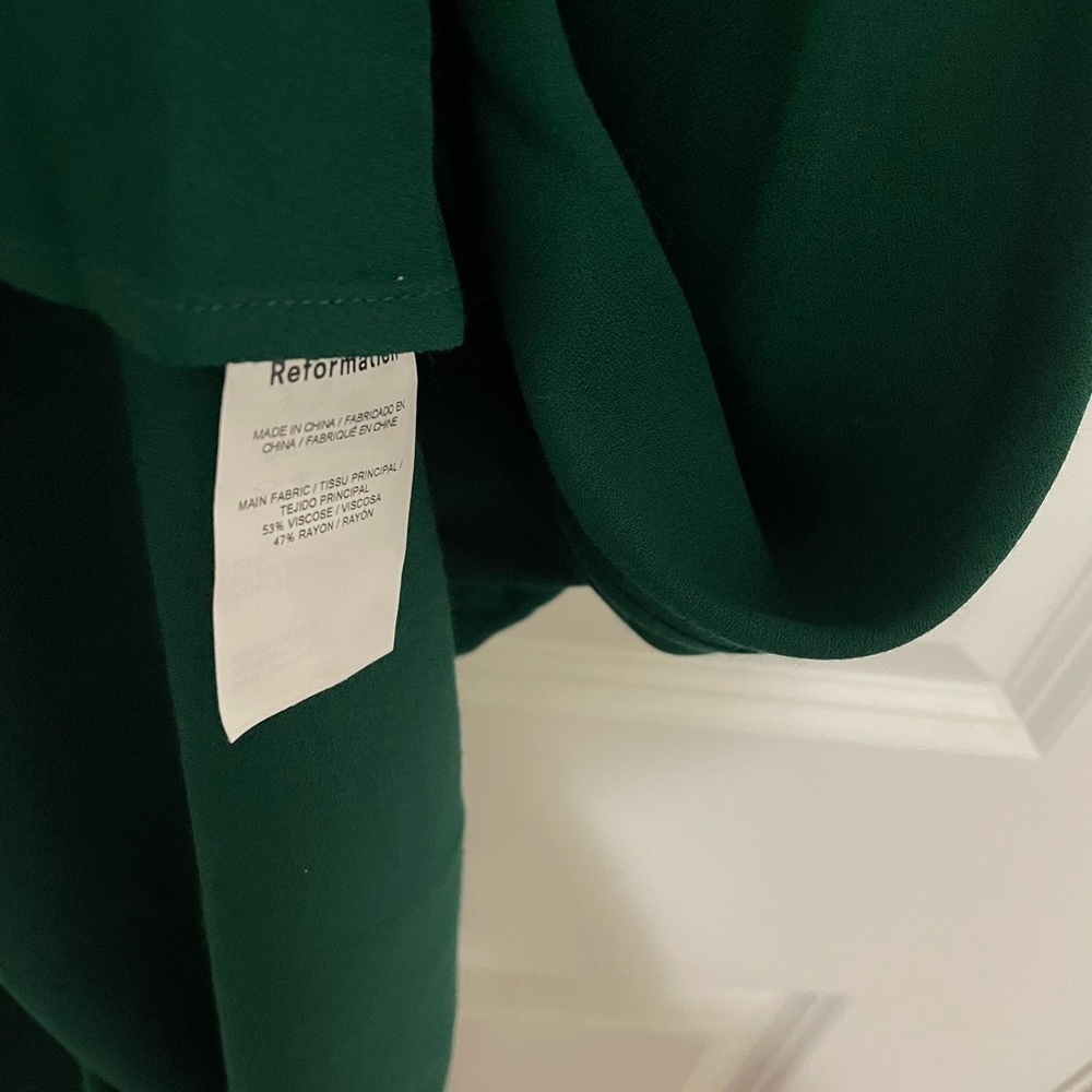 💚Reformation Baxley Dress Emerald - Picture 4 of 6